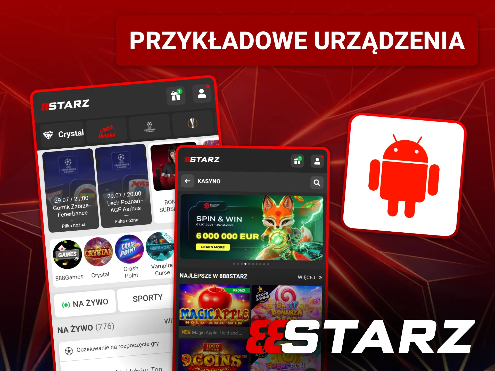 Sprawdź listę kompatybilnych urządzeń z systemem Android dla 888starz.