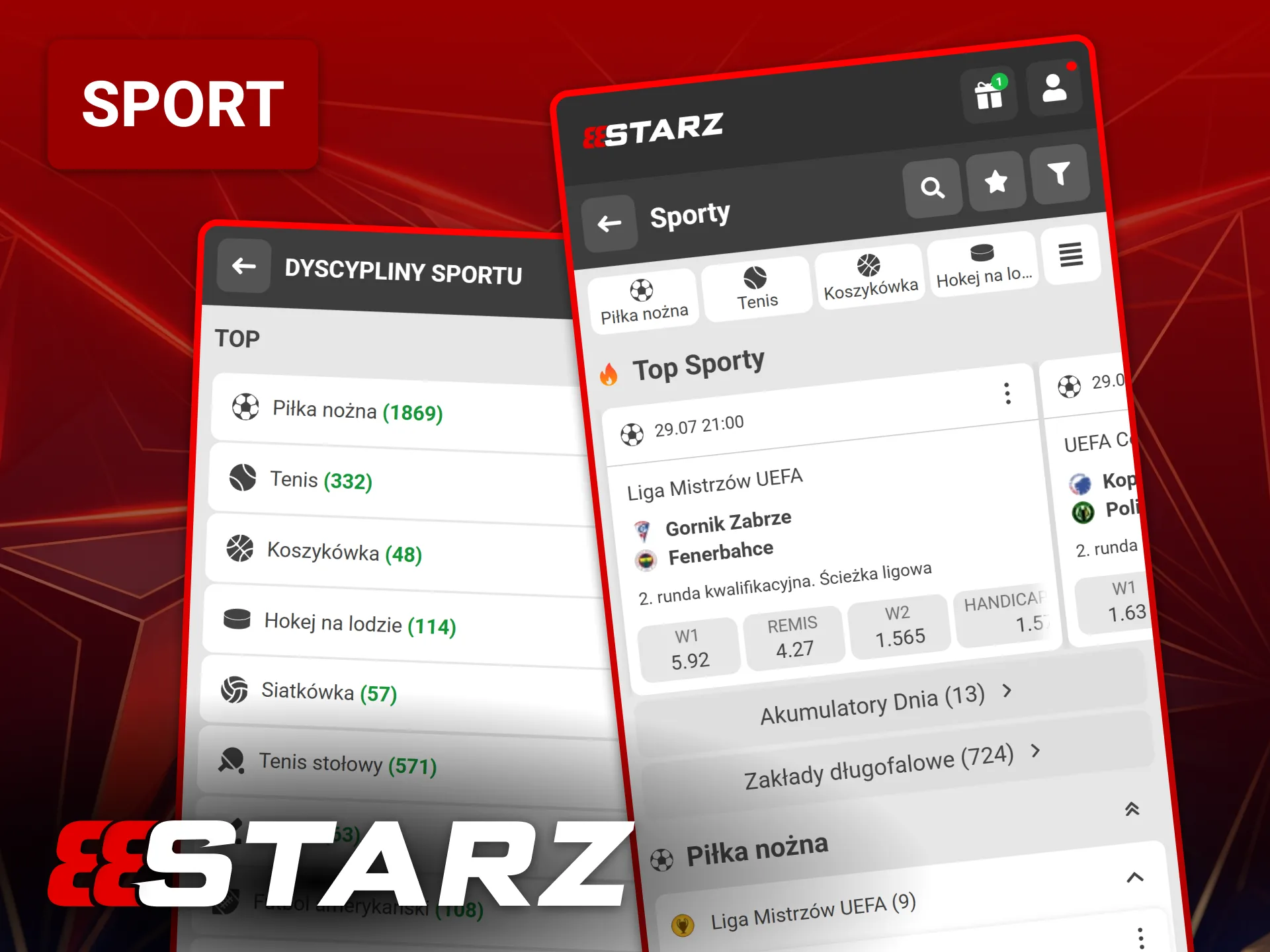 Obstawiaj wydarzenia sportowe i śledź mecze na żywo w aplikacji 888starz.
