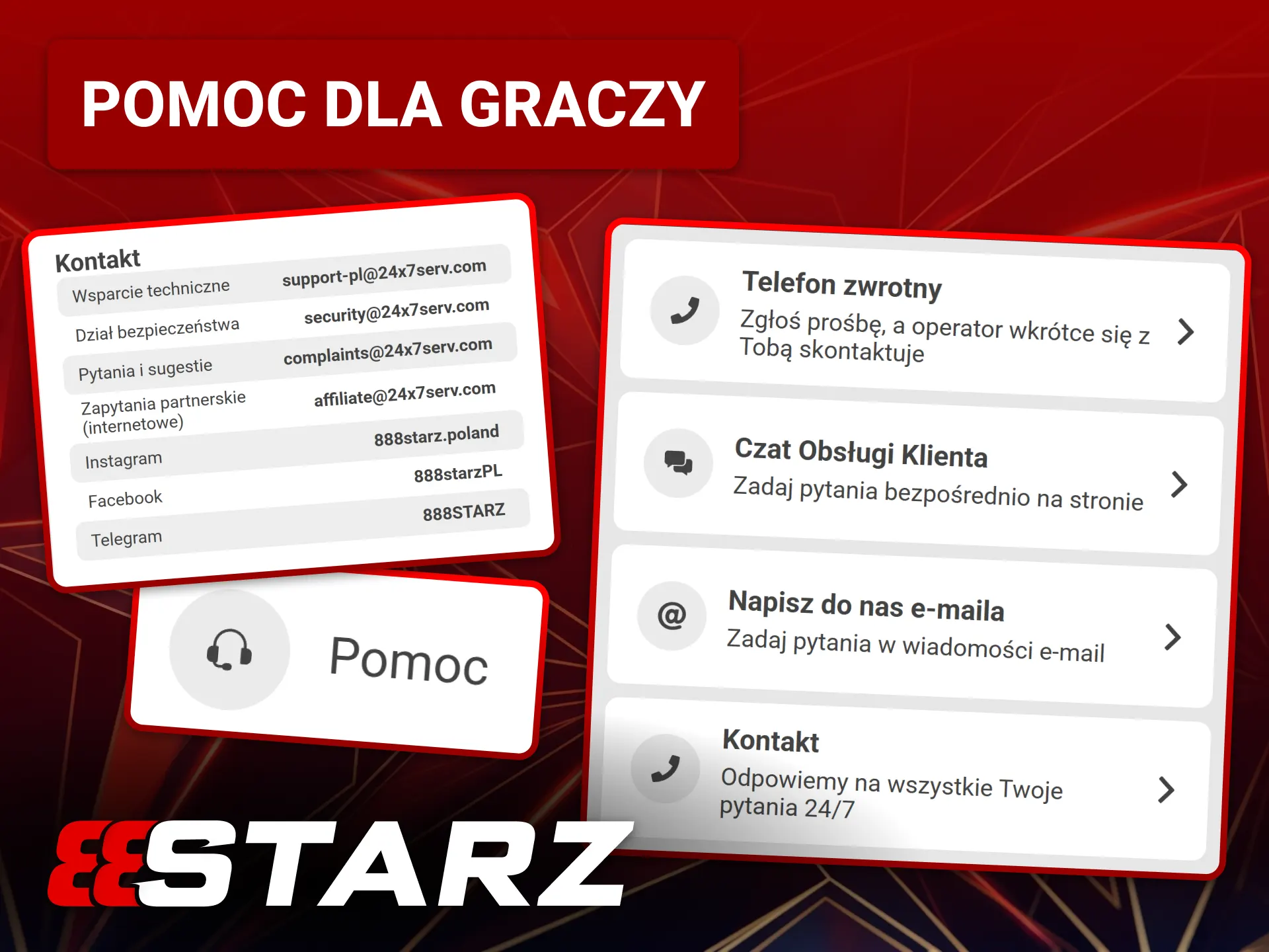 Skontaktuj się z całodobowym zespołem wsparcia graczy w 888starz.